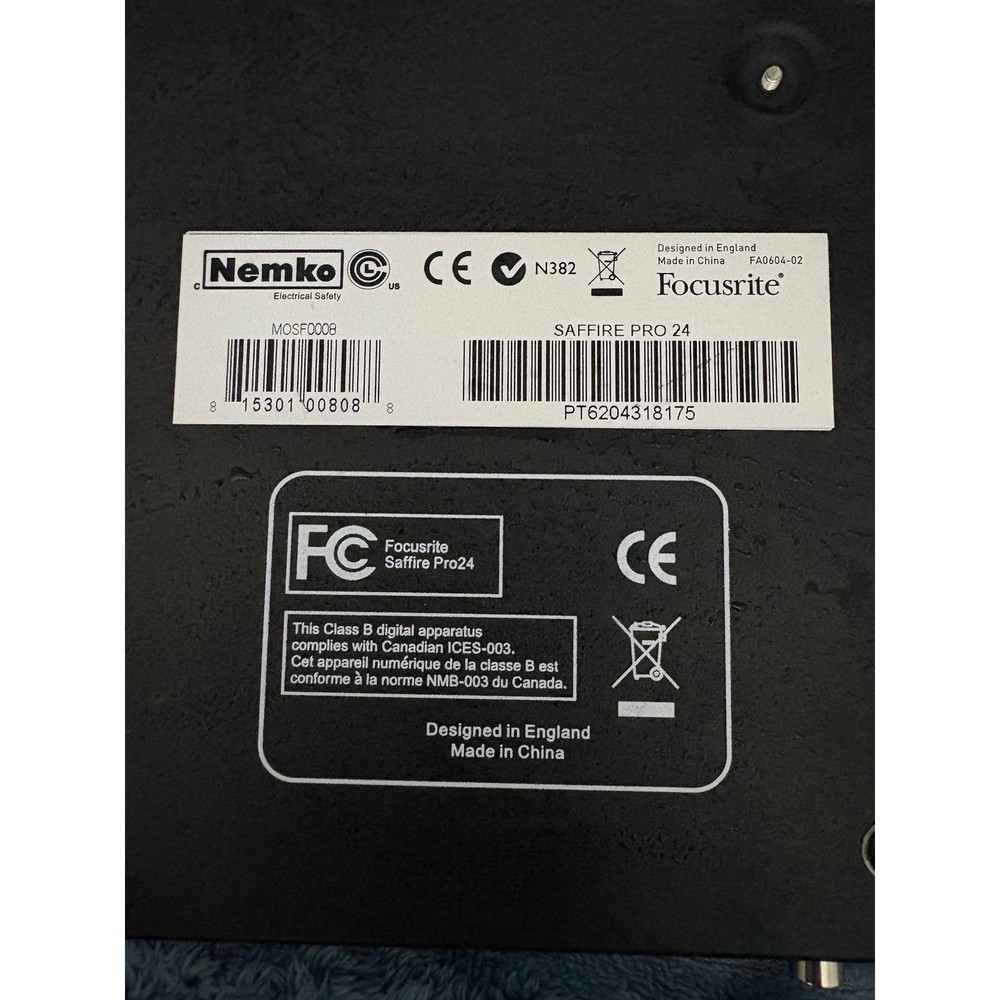 Focusrite Saffire PRO 24 Firewire Audio Interface Pro Studio Rackmount