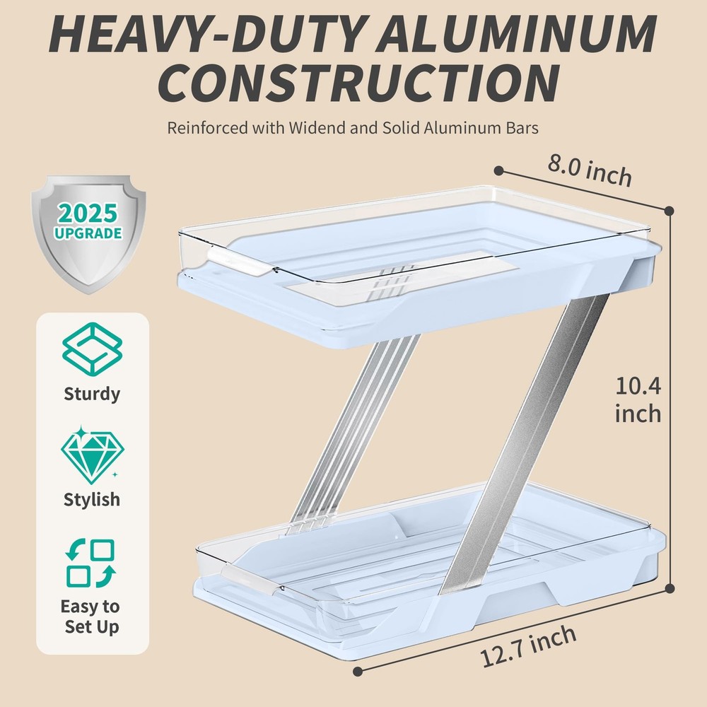 3 Pack Bathroom Organizers and Storage - Multi-Purpose,2-Tier Clear Pull Out ...