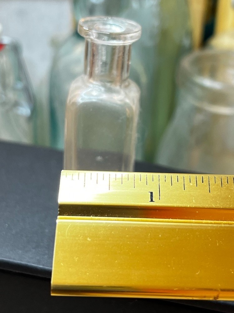 Vintage Small Clear Glass Bottle 3"H