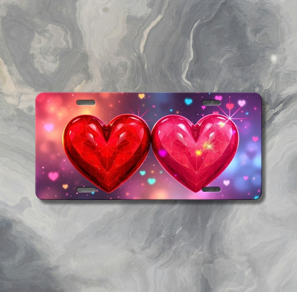 Vibrant Hearts License Plate Customizable Vanity Plate Unique Gift