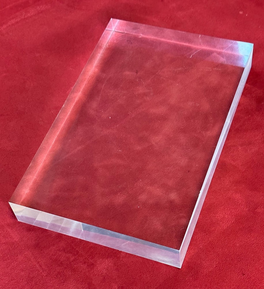 Lucite Acrylic Display Base - Vintage - 11"x7"x1.5" Solid Block Mid-Century Mode