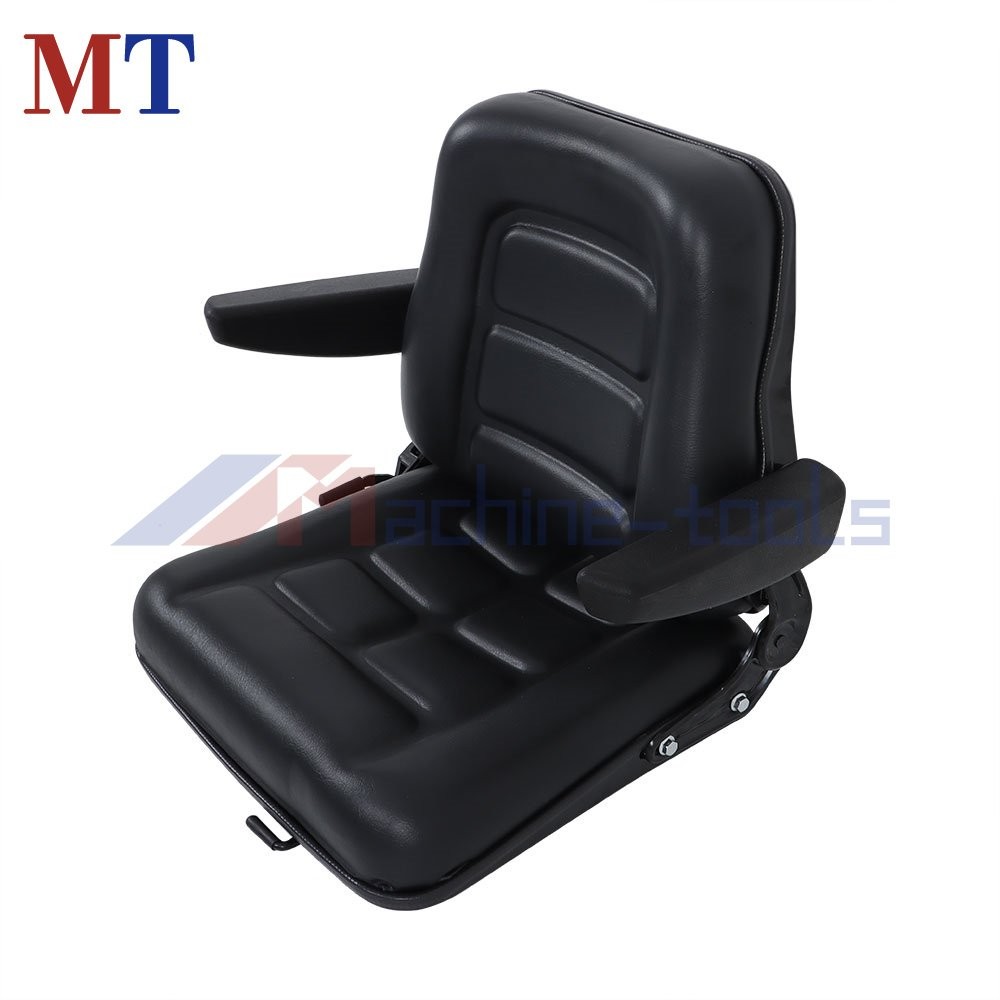 Universal Fold Down Forklift Seat With Adjustable Angle Back And Slide & Armrest