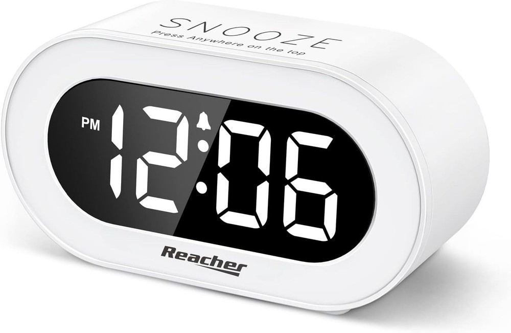 Compact Digital Alarm Clock with Adjustable Brightness & Volume for Easy Wake