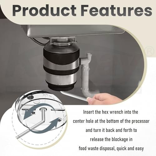 Universal Garbage Disposal Unjamming Wrench Tool - Fits All Brands, Easy Use