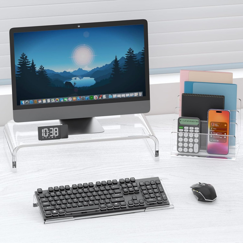 Acrylic Tilted Computer Keyboard Stand for Easy Ergonomic Typing, Keyb