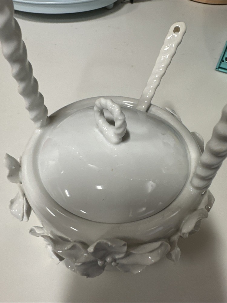 Anthropologie Sugar Container White