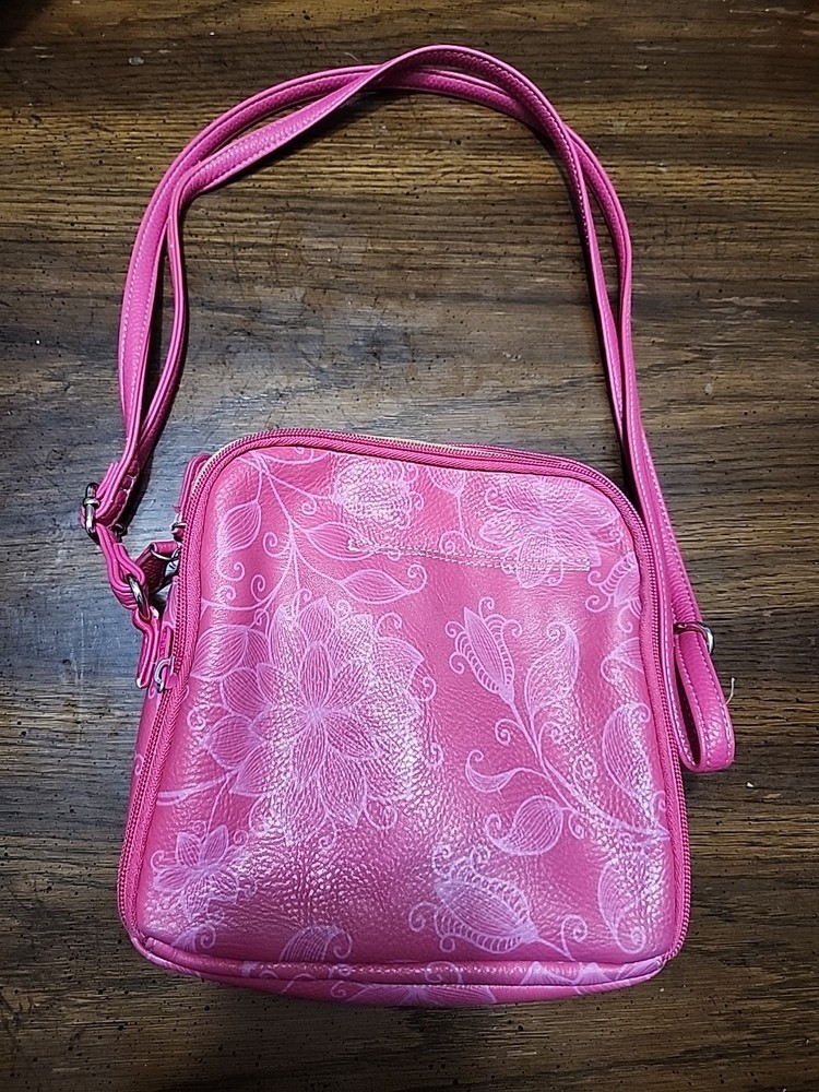 Multi Sac, Medium Hot Pink With Violet Floral Designs!
