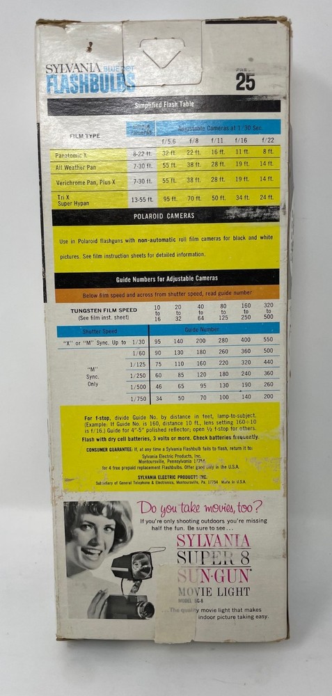 Blue Dot Flashbulbs 10-Pack Sylvania PRESS 25 CLEAR Bulbs