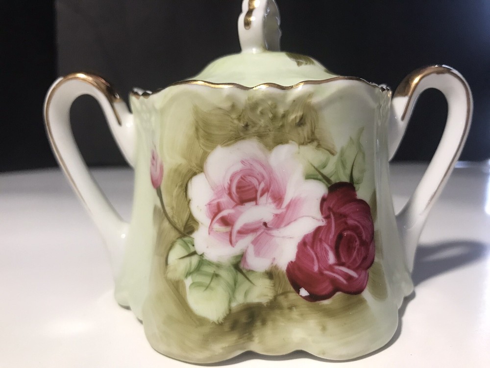 Vintage Norcrest Sugar Bowl TA-52 Rose Pattern