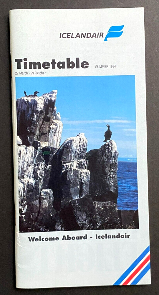 Icelandair Timetable Effective March 27, 1994