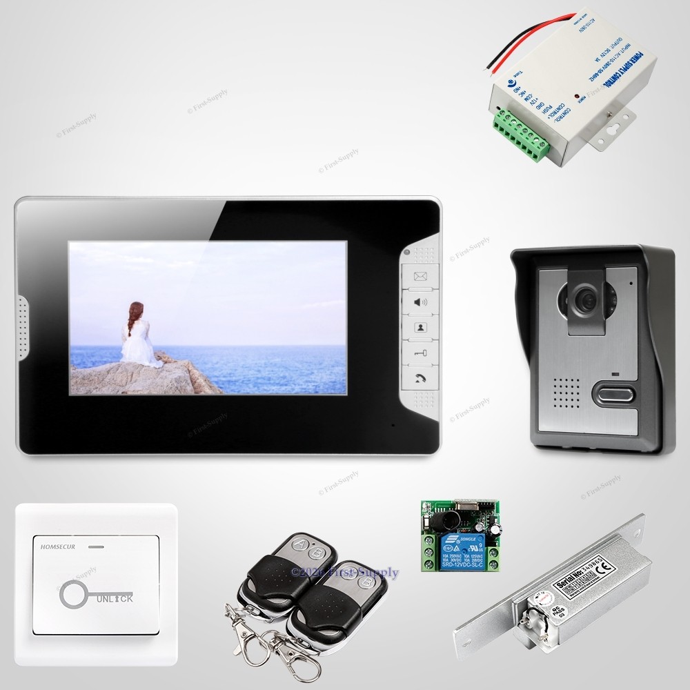 7" Video Door Phone Intercom System Electric Lock Supported for Home Security