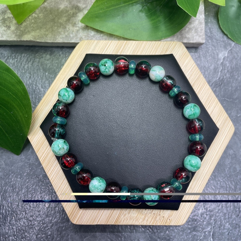 Handmade Bead Beaded Stackable 7” Plus Stretch Bracelet New Free Ship C1513
