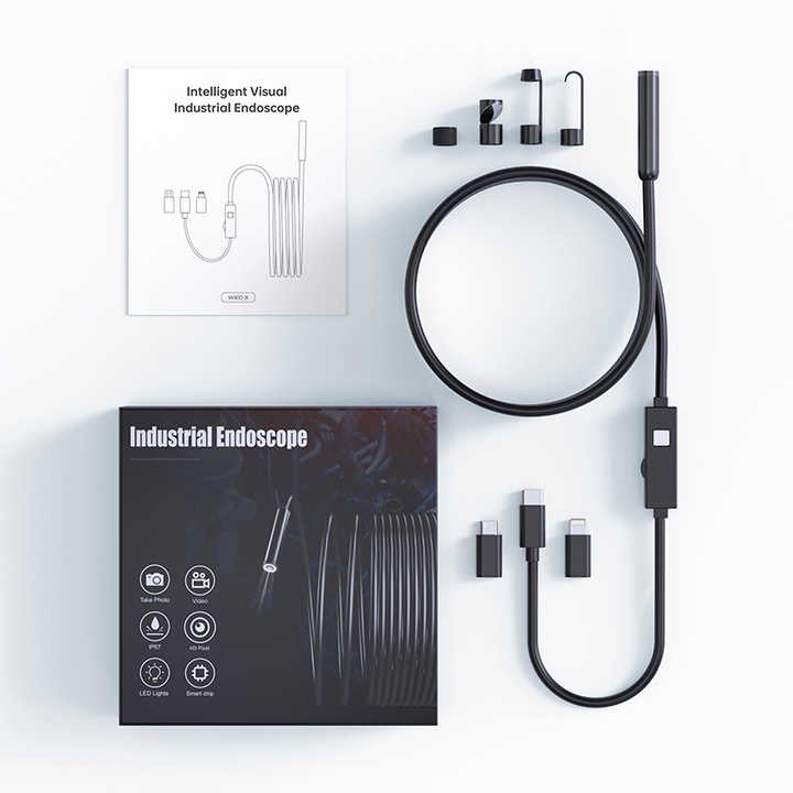 (017 ) Wireless Endoscope Camera 1080P 8mm Inspection Tool for iOS Android