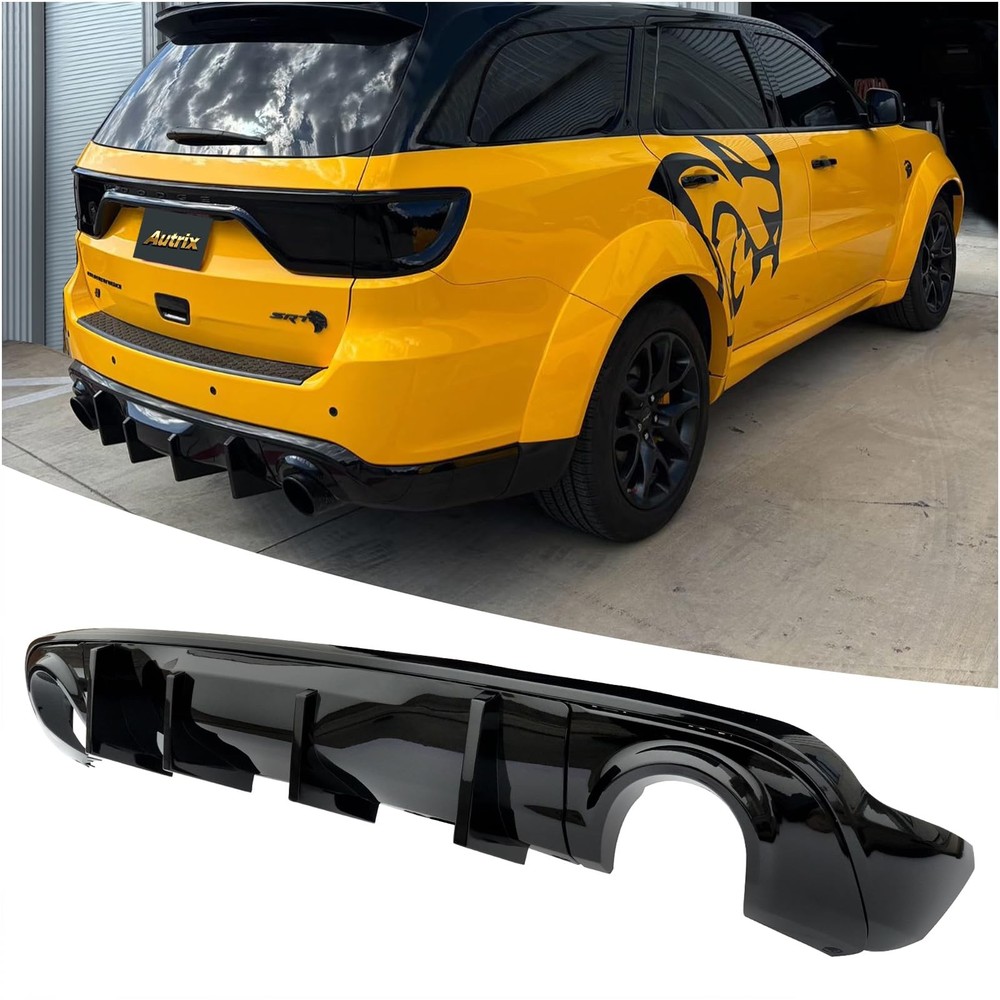 Rear Bumper Diffuser for Durango RT SRT 2011-2026 Shark Fin Gloss Black