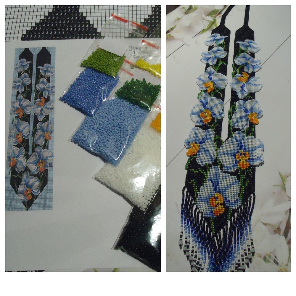 Kit for making a necklace gerdan. Beading Loom Pattern. # C15a