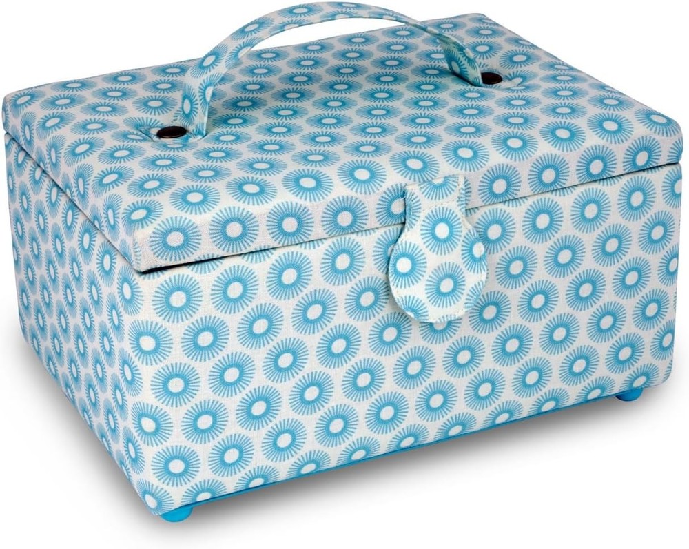 Dritz Small Sewing Basket, Retro Blue