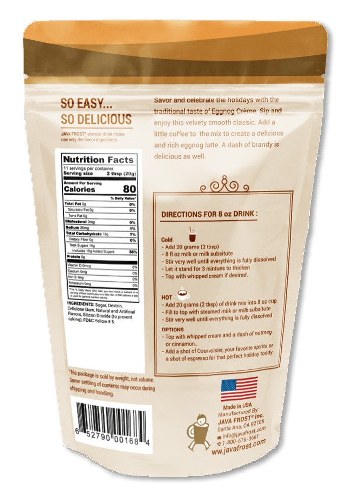 Instant Eggnog Drink Mix, 8 oz bag