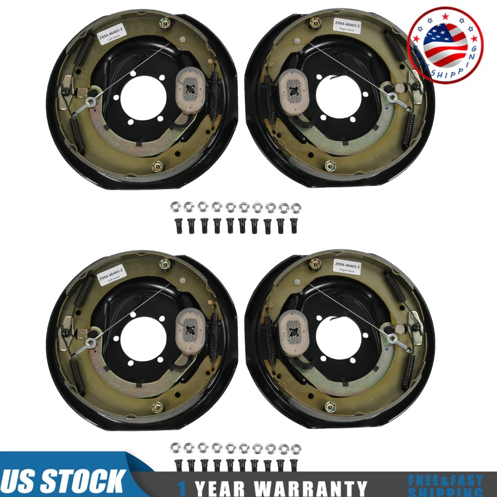 For Dexter Nev-R-Adjust 7000 Self 12" 2 Set Trailer Backing Plate Brake Electric