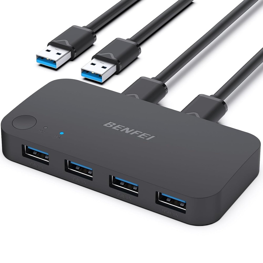 BENFEI USB 3.0 Switch 2 PC Share 4 USB KVM Selector Windows Mac