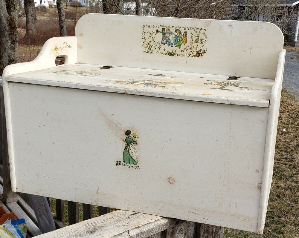 Vintage Children's Bench With Storage Bin