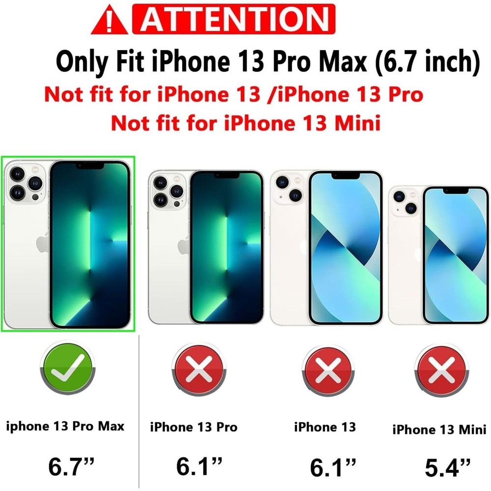 iPhone 13 Pro Max Case with Camera Lens Cover HD Screen Protector, Blue