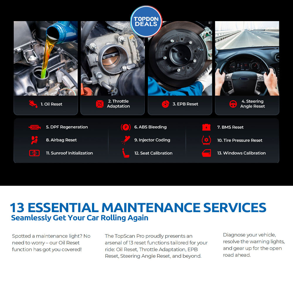 2024 TOPDON TOPSCAN PRO Automotive Diagnostic Service Tool Code Reader Scanner