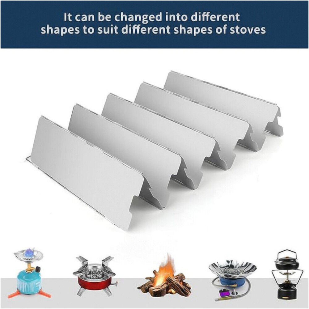 Lightweight Camping Stove Cooker Windshield Screen Folding Wind Screen Fold US