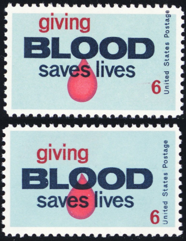 1425, Mint NH 6¢ - Large Red Color Shift Error With Normal - Stuart Katz