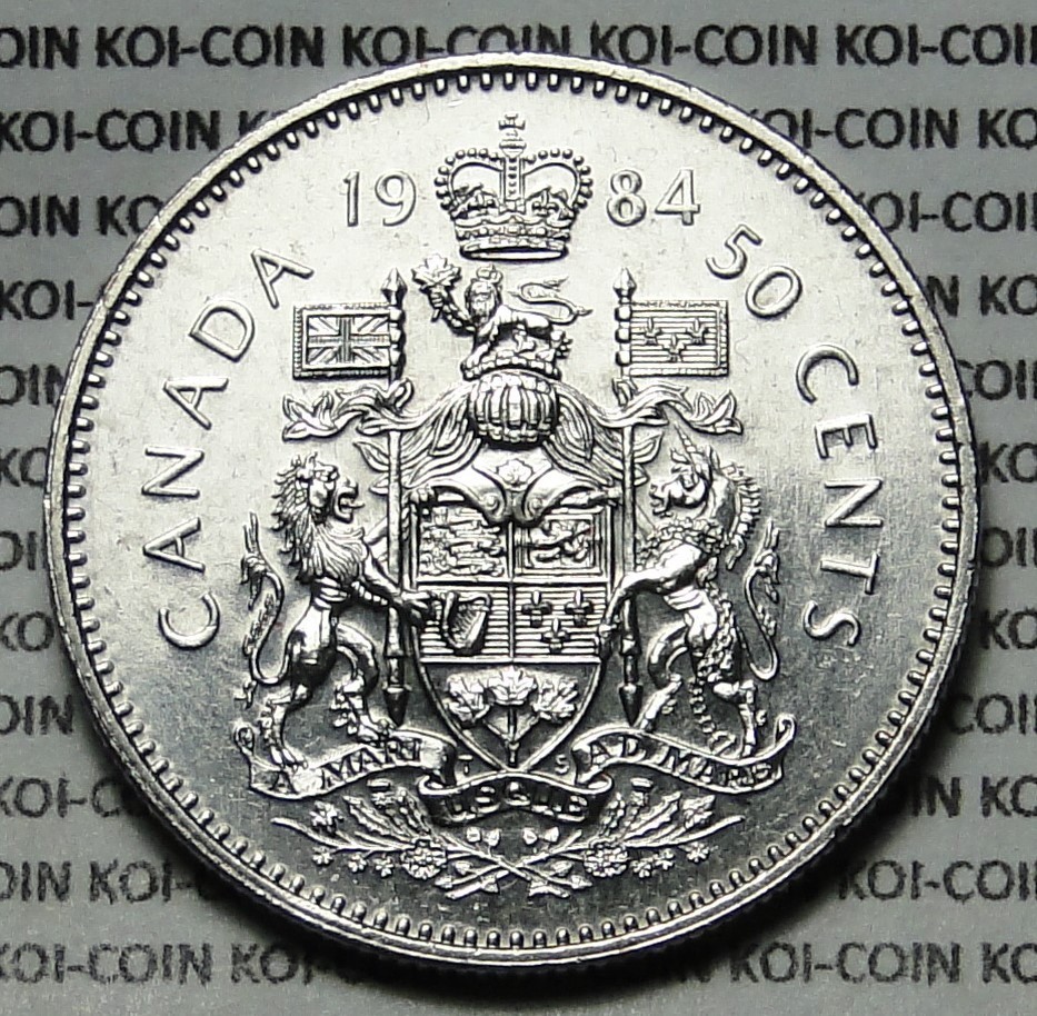 Canada 1984 50c half dollar coin lightly circulated