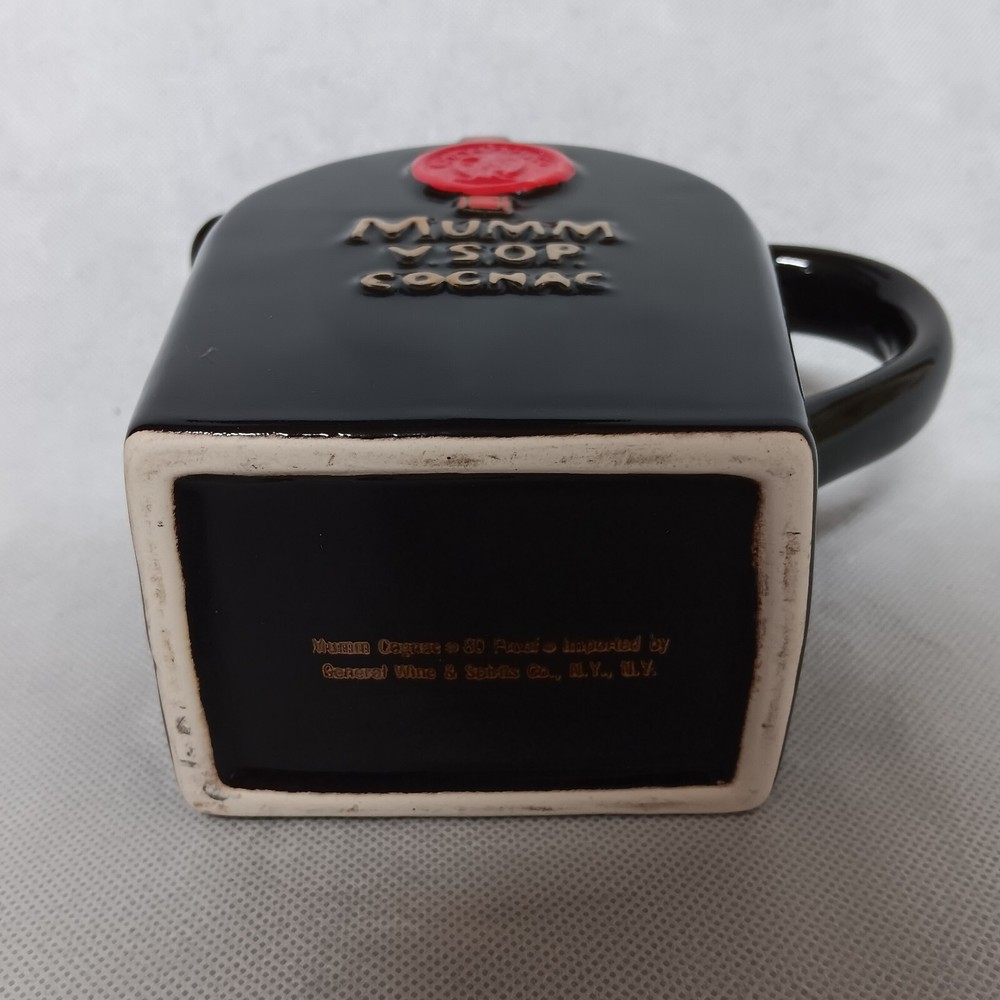 Advertising Mumm VSOP Cognac Water Pitcher Black Ceramic