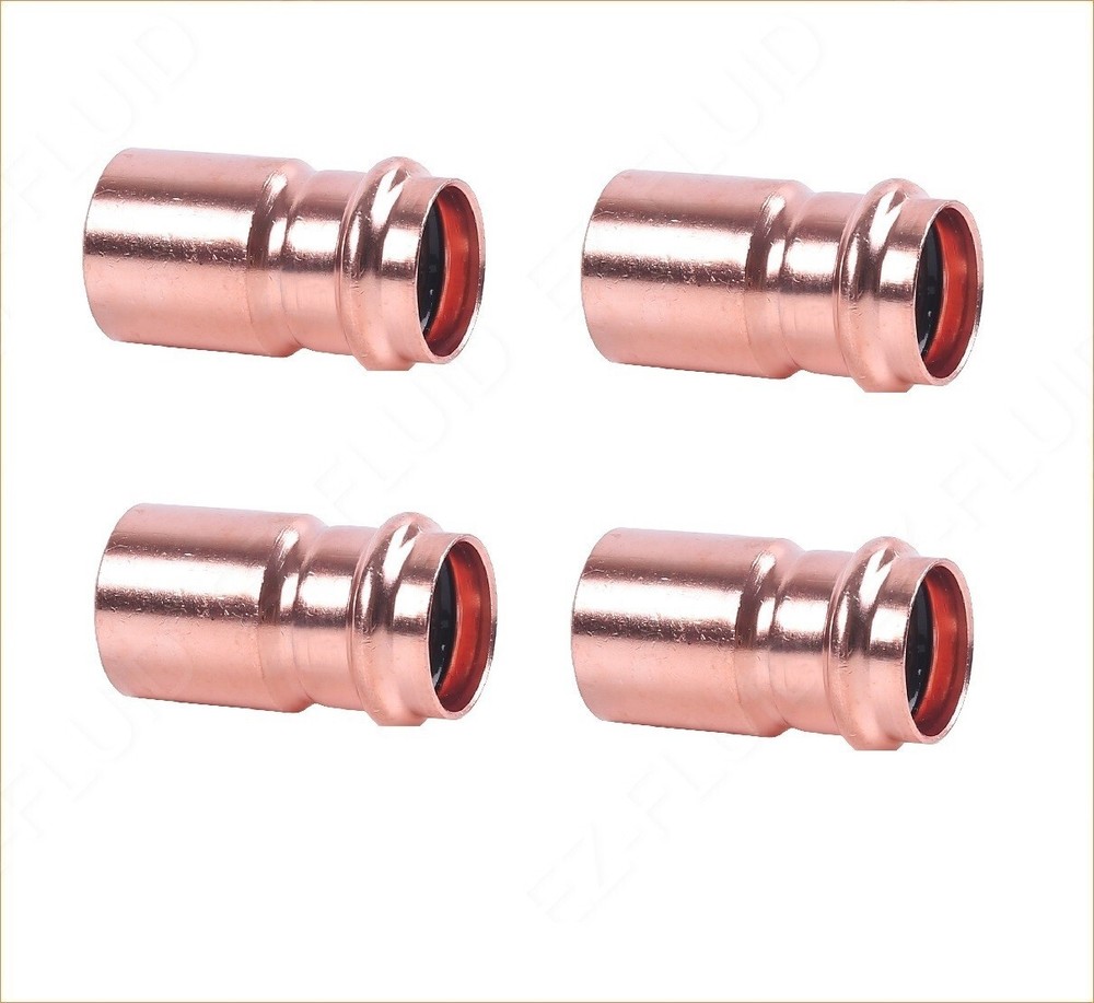EZ-FLUID 1" x 1/2" Copper Press Bushing Reducer Coupling ProPress Fitting (4)