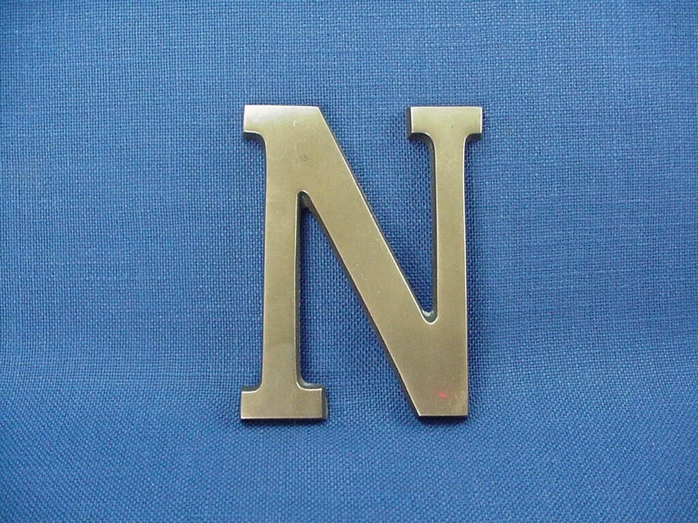 DECORATIVE SOLID BRASS INITIAL “N” PAPERWEIGHT