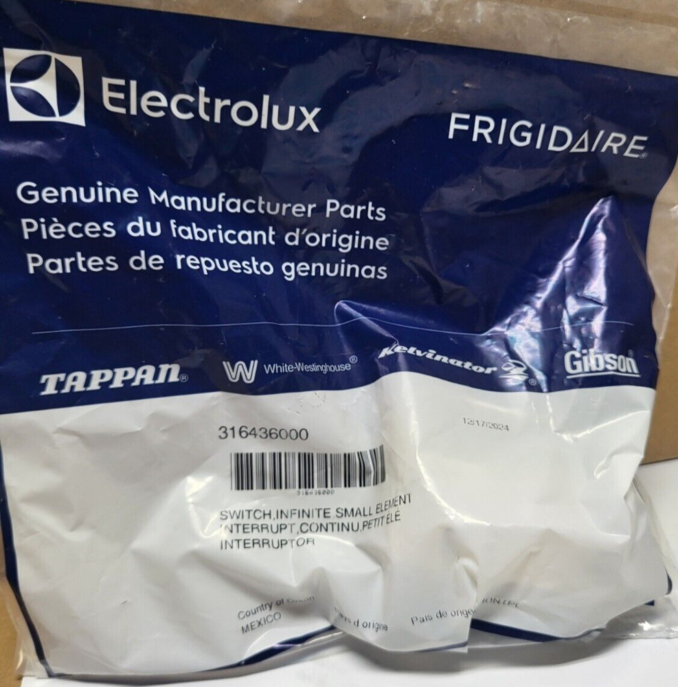 OEM Electrolux Infinite Small Element Switch 316436000