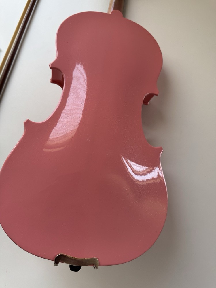 Mendini by Cecilio Pink 3/4 Violin – Missing 1 String + New Set, Case & Bow