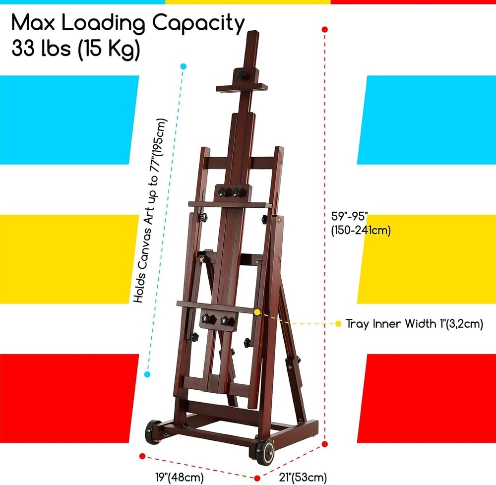 Multi-Function Studio Easel,H-Frame Easel,Painting Easel for Adults,Artist Ea...