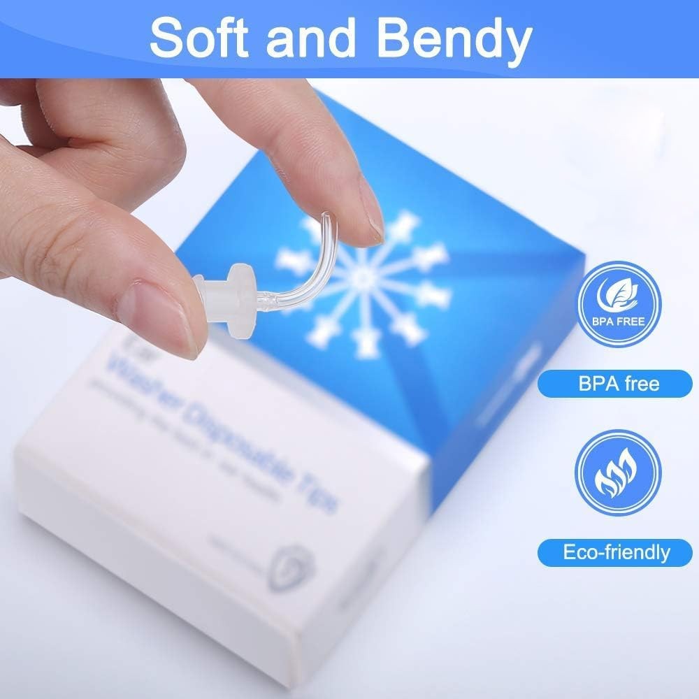 60 Pack Disposable Tips for Ear Washer, Replacement Washer Tips-...