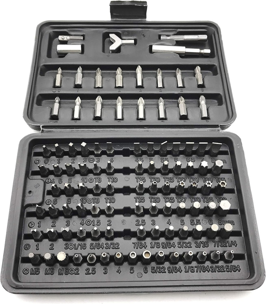 HTTMT 100 - Pcs 1/4 Torx Hex Torq Security Bit Set Tamper Proof Case Screwdriver