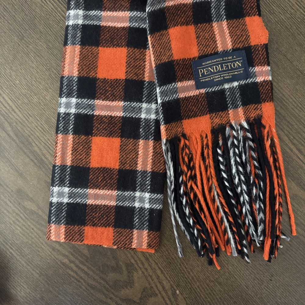 Oklahoma State University Tarten Plaid Pendleton Wool Scarfs