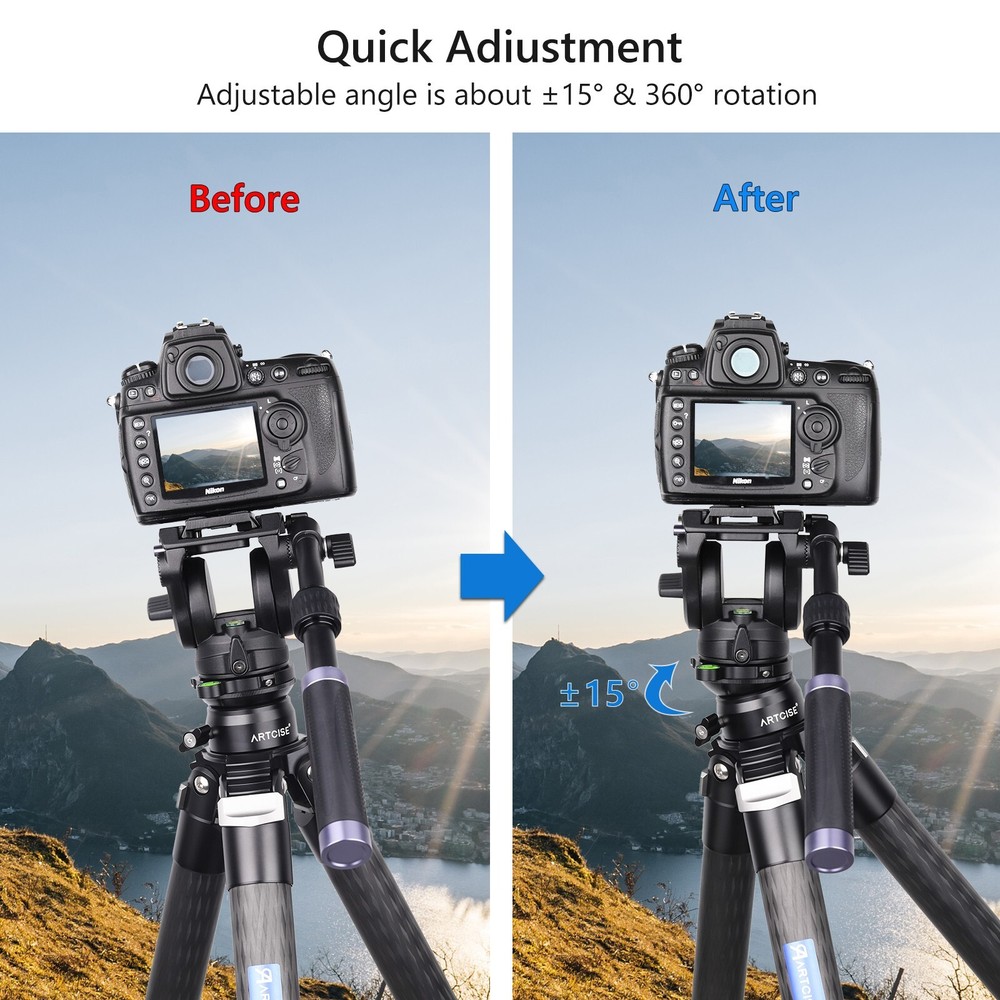 Tripod Leveling Base (⌀60mm) Camera Leveler Aluminum Adjusting Tripod Head