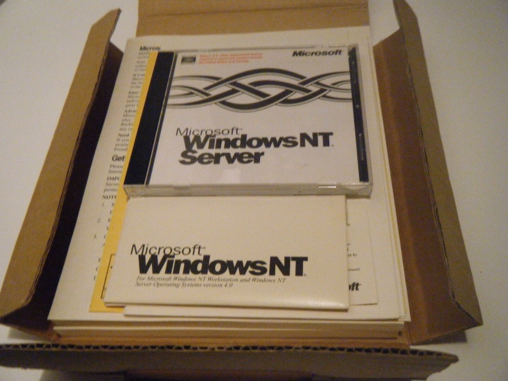 Microsoft Windows NT Server. New Condition with CD Key, Documentation. 5 client