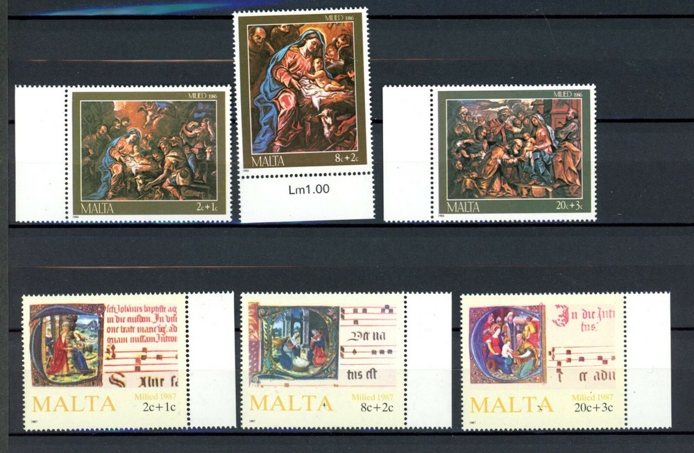 Malta Scott # B57 - B59, B60 - B62 - MNH