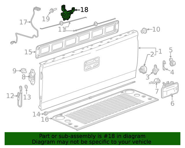 Genuine GM Tailgate Lock Actuator 84374353