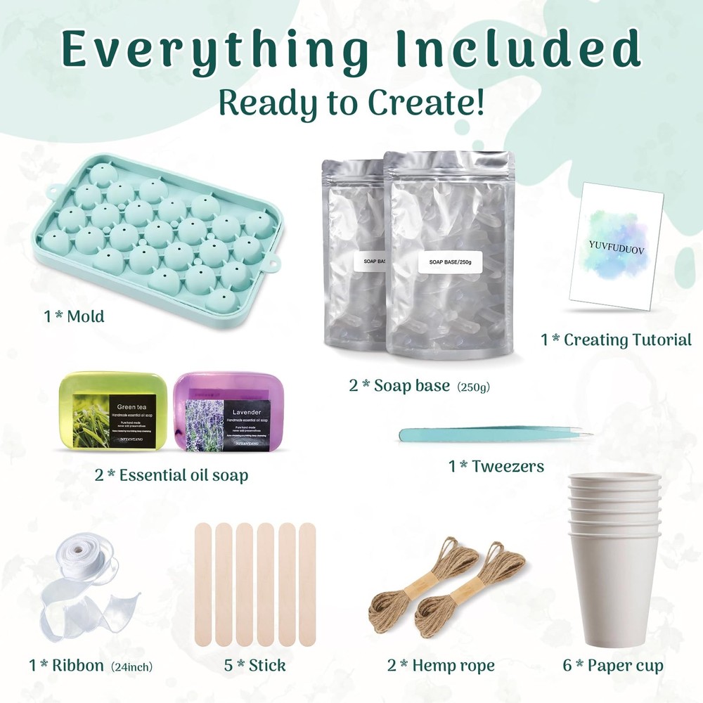 DIY Grape Soap Making Kit - Enough to Make 2 Full Bunches, Includes Silicone ...