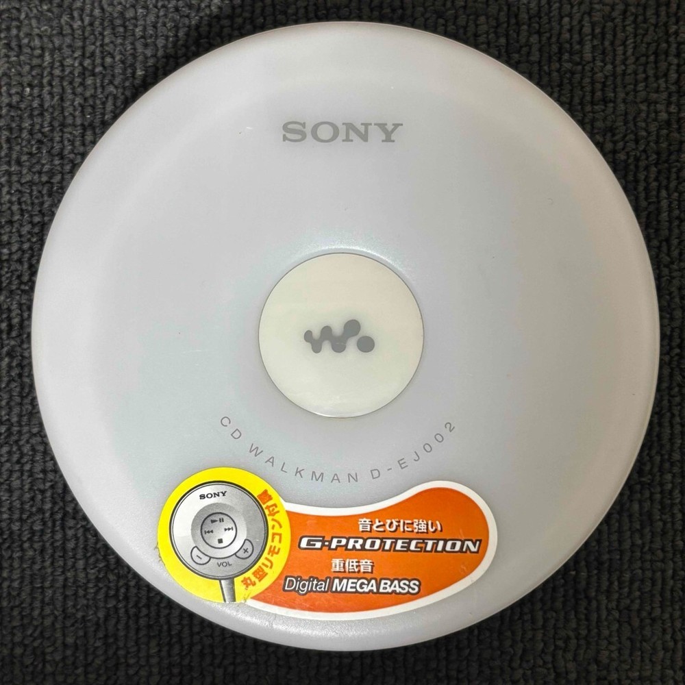 SONY CD WALKMAN D-EJ002 Portable CD Player White Main Unit Tested Used