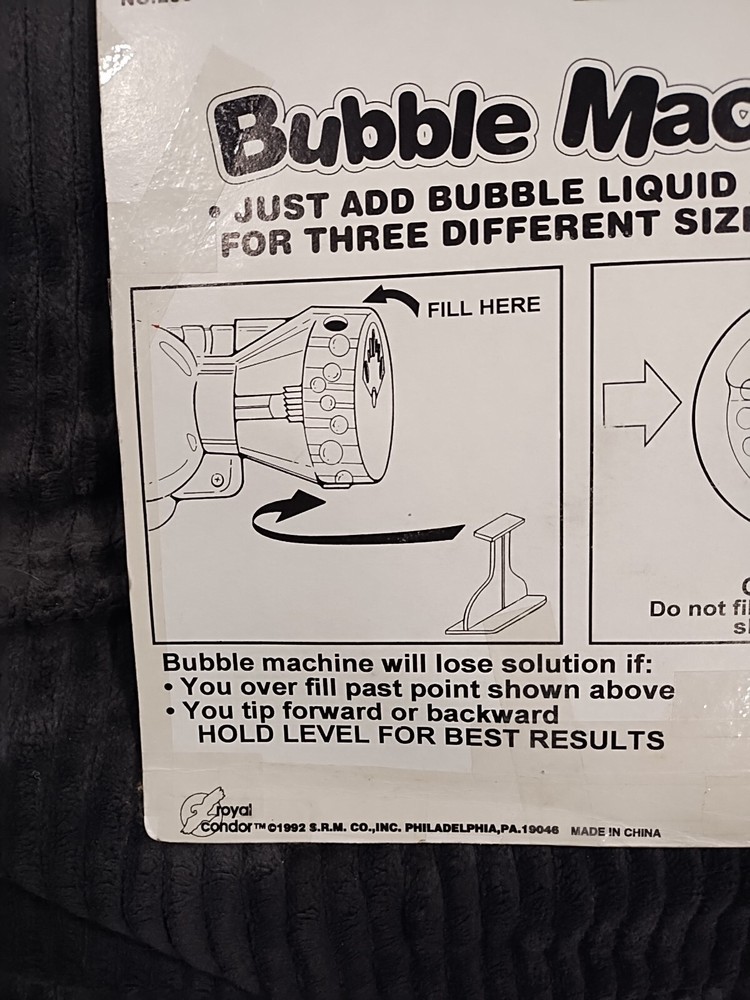 Bubble Machine Vintage 1992 Different Size Bubbles (3) Opened Package