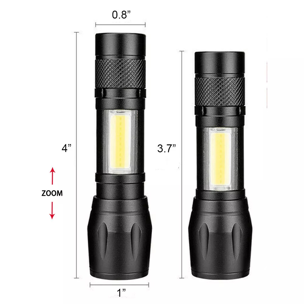 2PCS Tactical Flashlight Small LED Torch Light Mini Super Bright Penlight USB