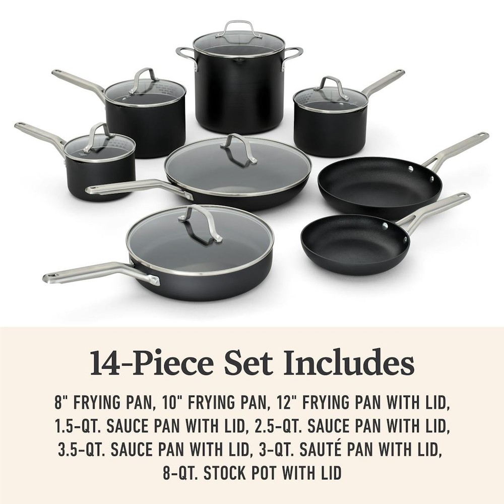 Calphalon® Hard-Anodized Nonstick 14-Piece Cookware Set