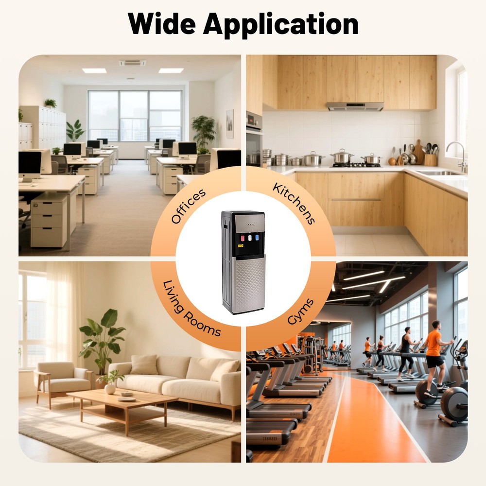 Bottom Loading Water Cooler Dispenser With Safety Lock 3 Temperature Settings