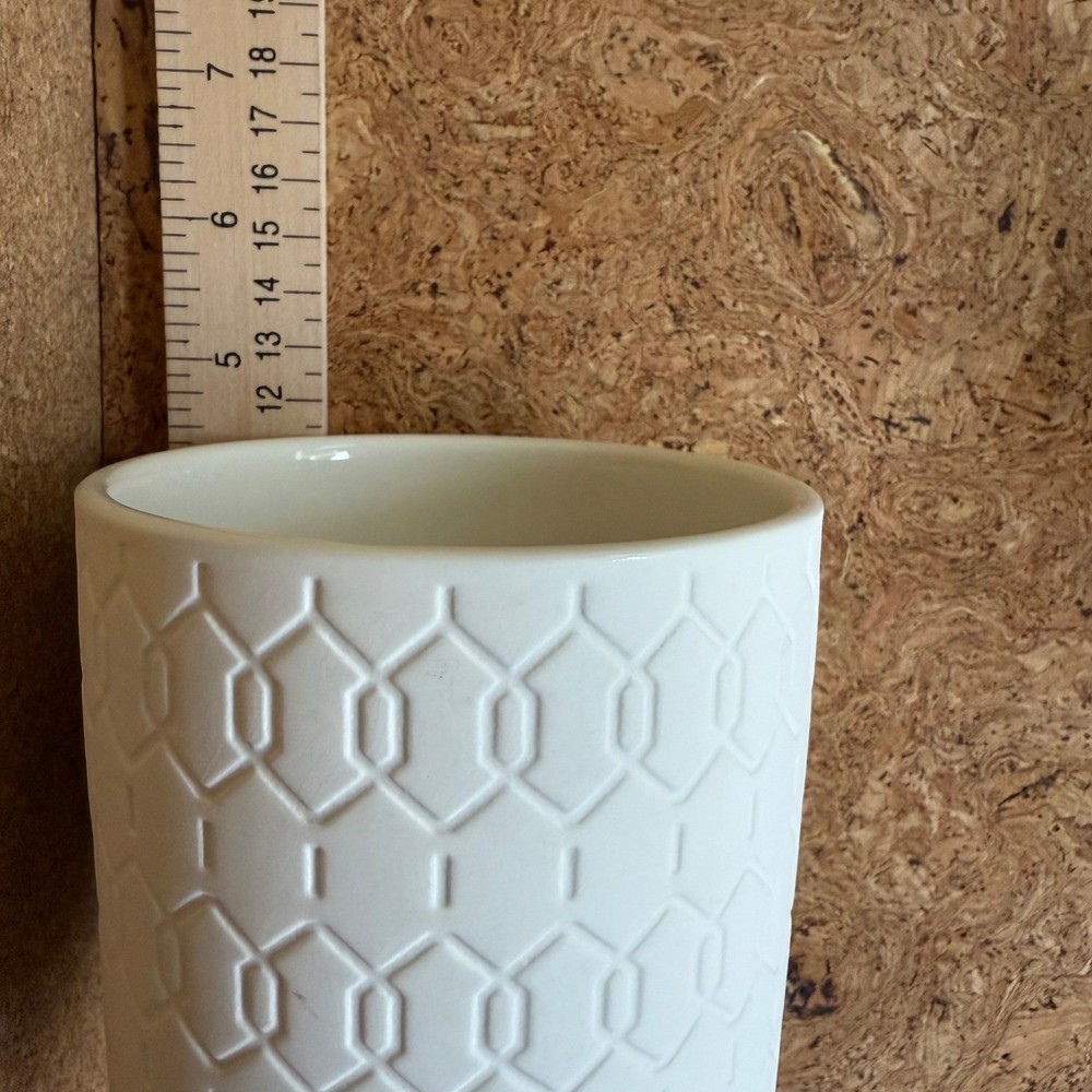CB2 White Textured Ceramic Planter Pot – Modern Minimalist 5"