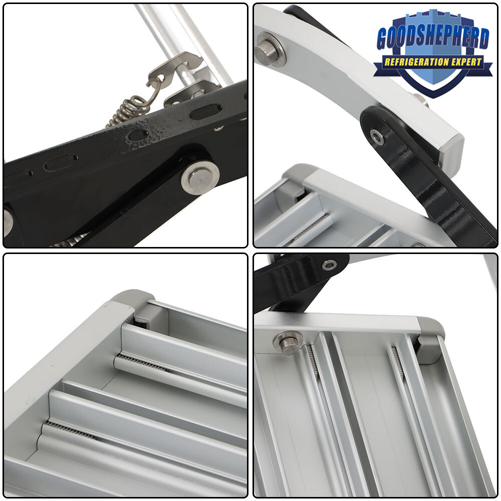 Pull Out Retractable Aluminum 2 Step RV Camper Platform Steps Stair Anti-Slip
